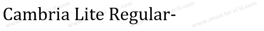 Cambria Lite Regular字体转换